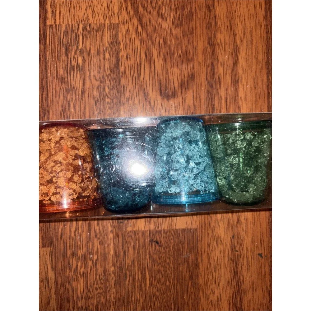 Plastic Shot Glasses, Colorful Freeze Gel Mini Cups Set 4-Pack Short Tumbler